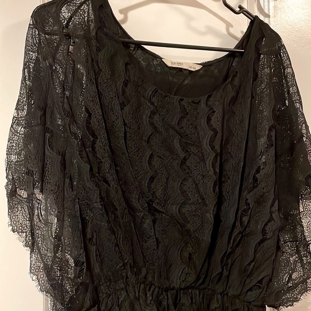 Black Lace Detail Top